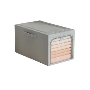 Cutie depozitare cu cadru metalic Albastru Fumuriu, 49L