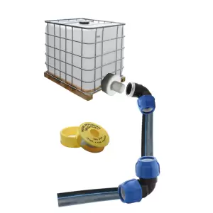 Sistem racordare pentru tub/ banda irigare la bazin IBC