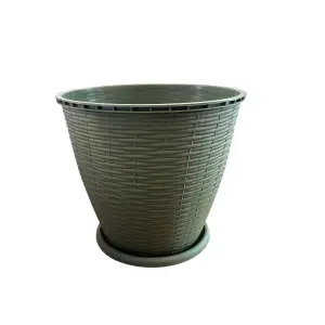 Ghiveci tip ratan verde 9 L