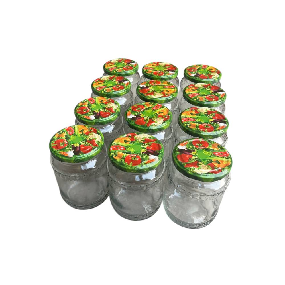 Borcan 720 ml cu capac legume, set 12 bucati