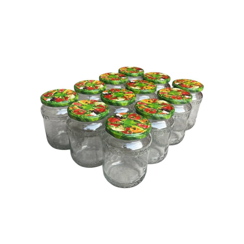 Borcan 720 ml cu capac legume, set 12 bucati