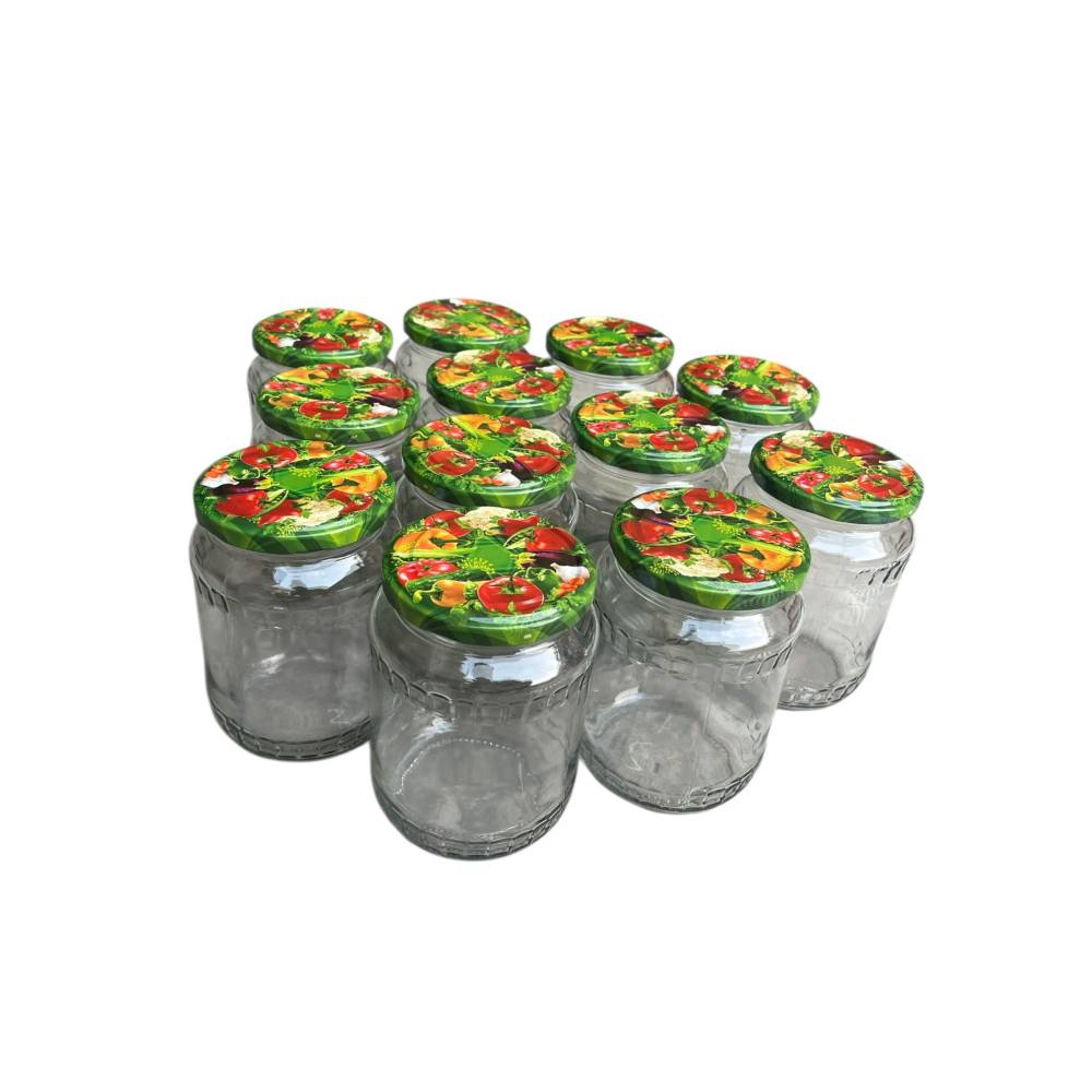 Borcan 720 ml cu capac legume, set 12 bucati