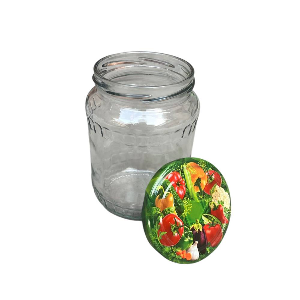 Borcan 720 ml cu capac legume, set 12 bucati