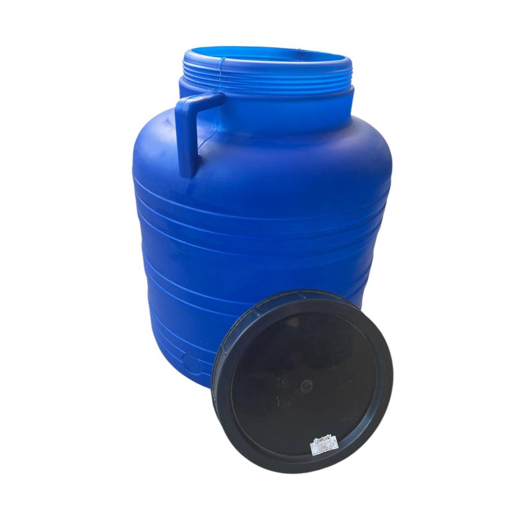 Butoi/Bidon 60L din plastic alimentar, cu gura mare si capac prin infiletare Butoi/Bidon 60L din plastic alimentar, cu gura mare si capac prin infiletare