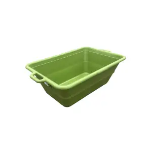 Cada plastic cu manere, mare, verde, 80L