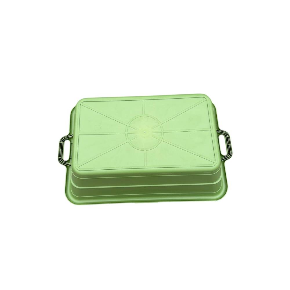 Cada plastic cu manere, mare, verde, 80L