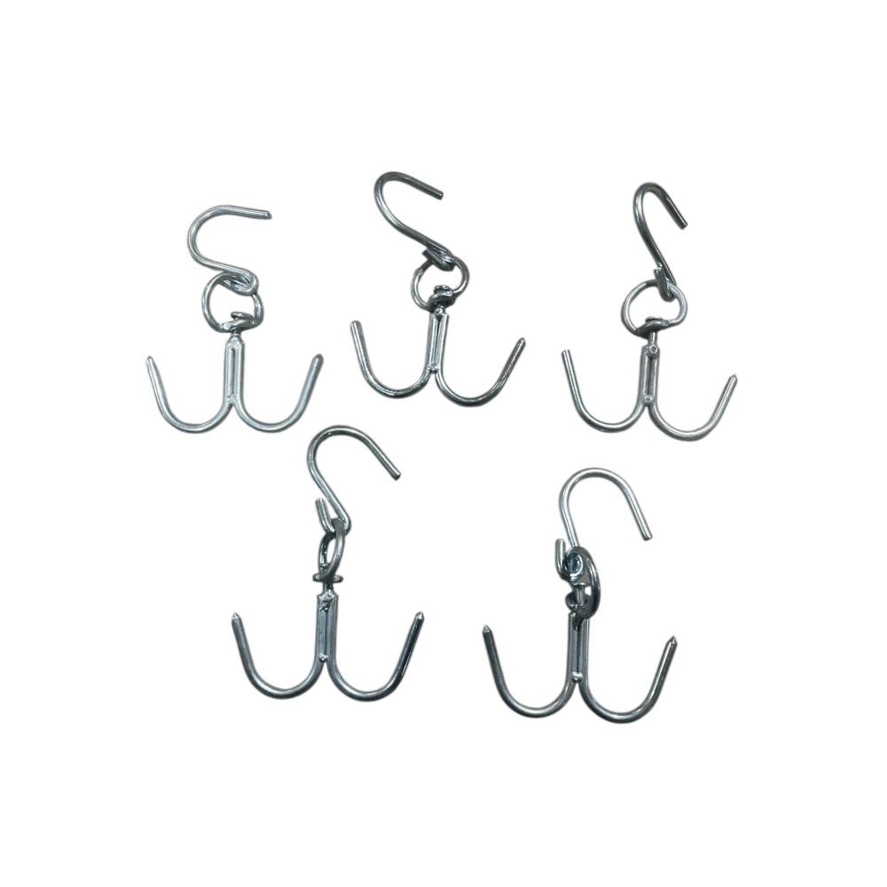 Carlig macelarie dublu de agatat carne din otel 21 cm