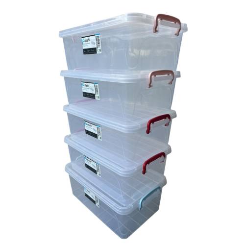 Caserola / Cutie alimente cu maner si capac 12 L, set 5 buc