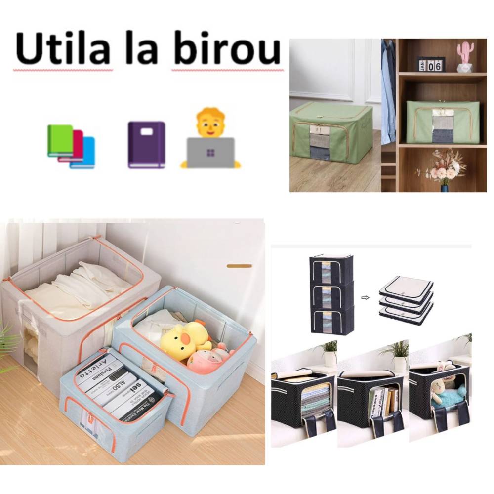 Cutie depozitare 100L cu fermoar, Rosu cu buline