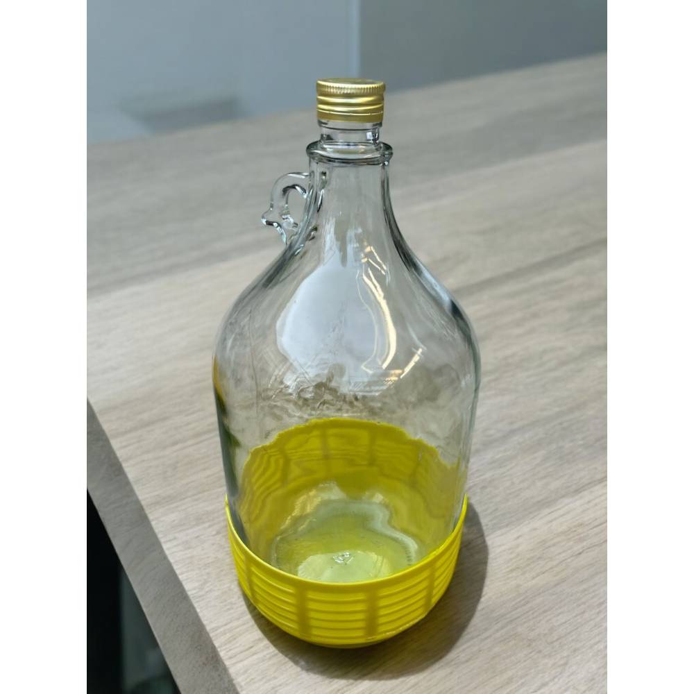 Damigeana 5L din sticla in cos din plastic cu dop prin infiletare