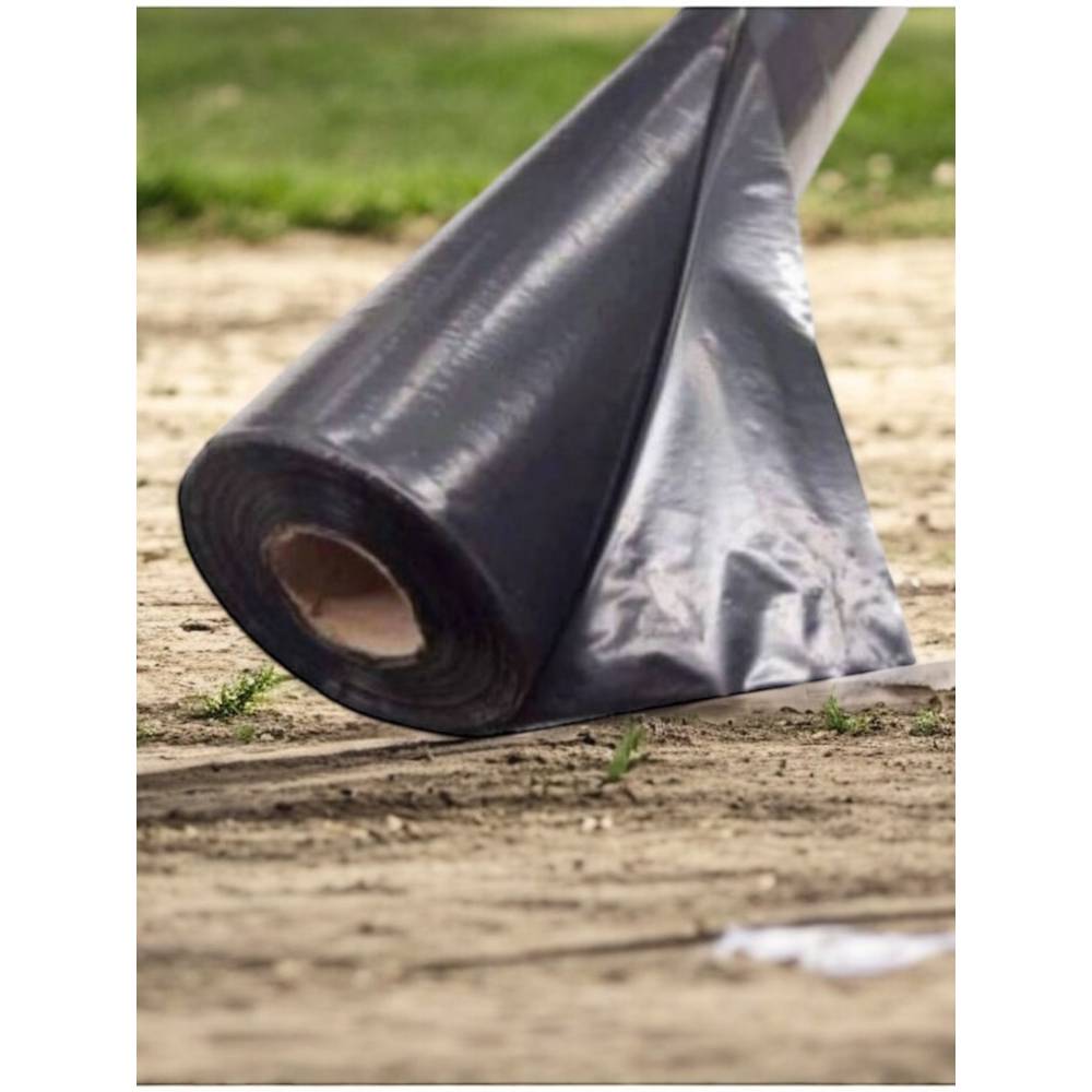 Folie neagra pentru mulcire 1.2m x 1000 m, 15 microni