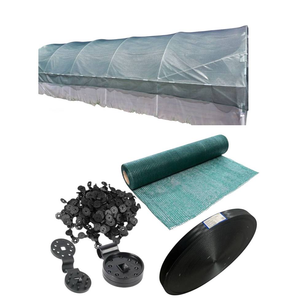 Kit complet protectie solar, plasă umbrire 7 x 20m, 40% si accesorii