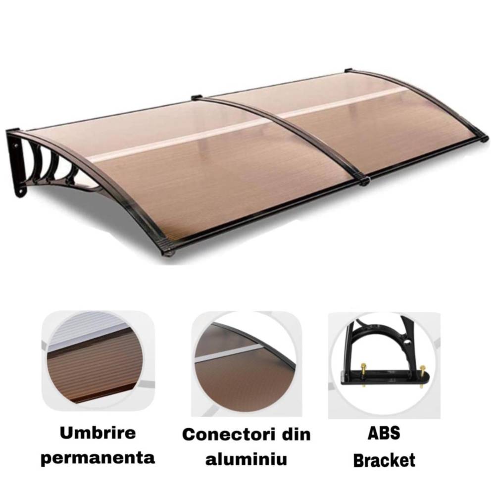 Copertina / Marchiza din policarbonat fumuriu 120x240 cm