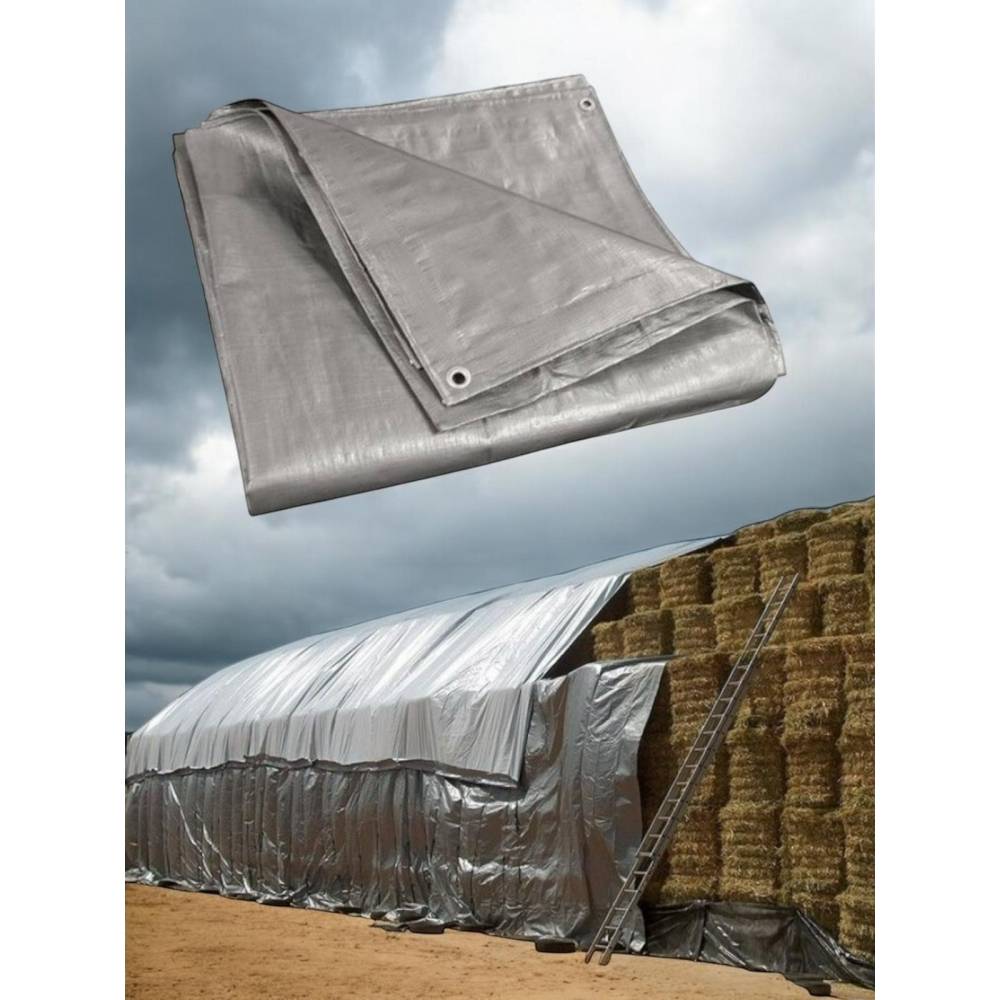 Prelata groasa impermeabila Gri 8x10m, densitate 225g/mp 