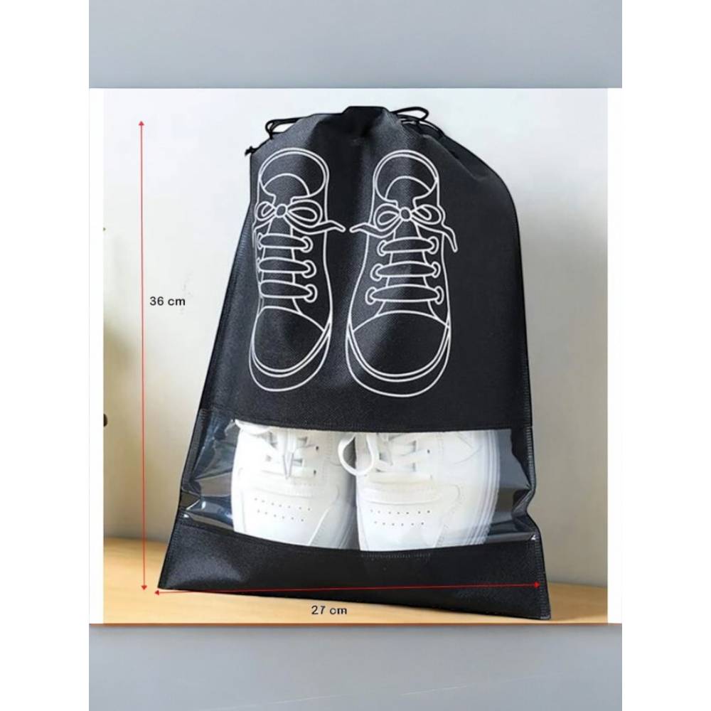 Sac depozitare incaltaminte, 27x36cm Negru