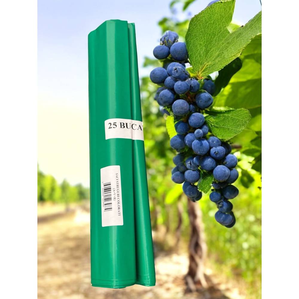 Saci struguri plastic 53x93cm Verzi, 25 buc/set