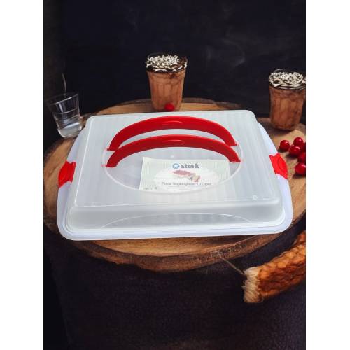 Cutie prajituri/tort cu capac si maner 45 x 30 x 9.5 cm Cutie prajituri/tort cu capac si maner 45 x 30 x 9.5 cm