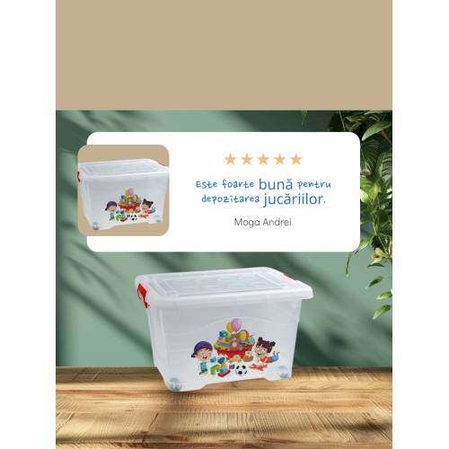 Cutie depozitare cu roti 50L si Cutie depozitare cu roti 75L