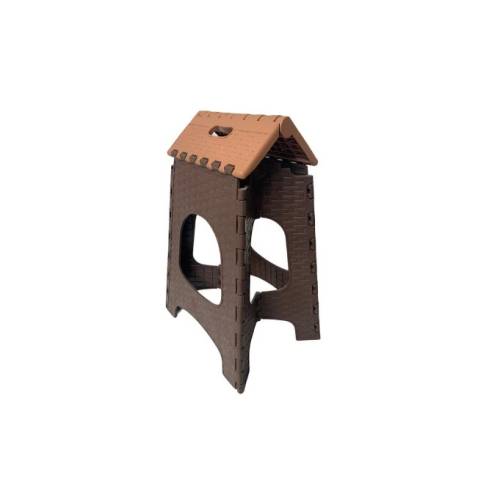 Taburet / Scaun pliabil mare maro-crem, tip Ratan Taburet / Scaun pliabil mare maro-crem, tip Ratan