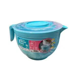 Bol mixer 3 litri, cu capac, din plastic, albastru