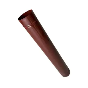 Burlan soba din tabla emailata, 130 mm, L90 cm, maro