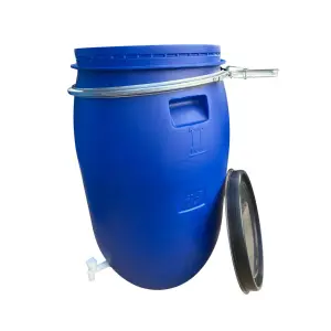 Butoi / Bidon 120 L cu cerc metalic si robinet, plastic