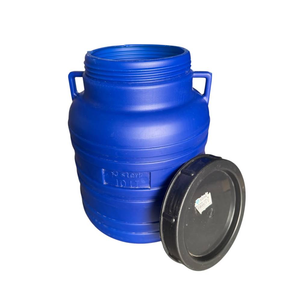 Butoi/Bidon 10L din plastic alimentar, cu capac prin infiletare si maner Butoi/Bidon 10L din plastic alimentar, cu capac prin infiletare si maner