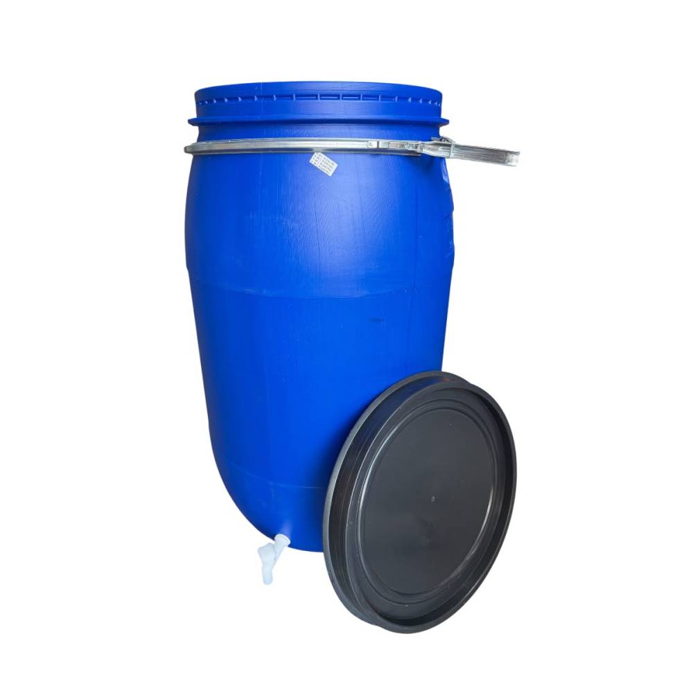 Butoi / Bidon 220 L cu cerc metalic si robinet, plastic Butoi / Bidon 220 L cu cerc metalic si robinet, plastic