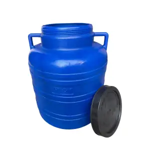 Butoi/Bidon 40L din plastic alimentar, cu capac prin infiletare si maner