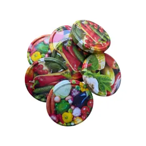 Capac 100 mm (metal), pentru borcane mari (model legume), set 20 capace