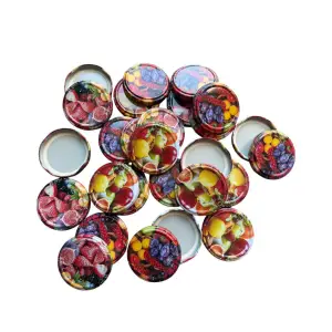 Capac 63 mm cu model (fructe), set 50 capace