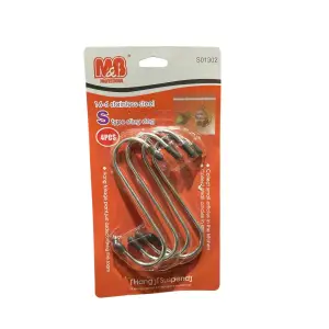 Carlige metalice multifunctionale, forma S, set 4 bucati