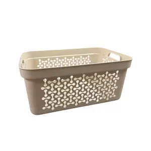 Cos de rufe Evo cu manere, 20 L, plastic, bej