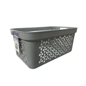 Cos haine/rufe plastic, cu manere, gri, 20 L