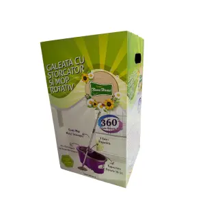 Galeata cu storcator si mop rotativ Nova Home, 16 litri
