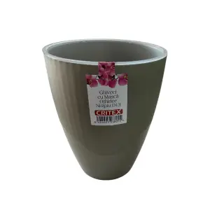 Ghiveci orhidee (masca din plastic), nisipiu, D13