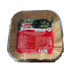 Hartie de copt friteuza airfryer, patrata, 20cm, set 50 bucati
