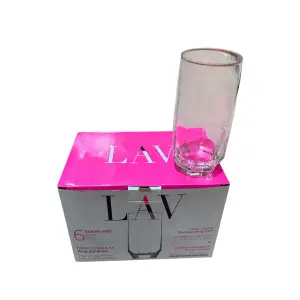 Pahare apa din sticla, 385 ml, (inalte), 6buc/set