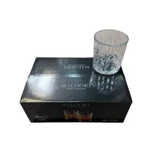 Pahare sticla cristal 340 ml, pentru whisky, 6 bucati