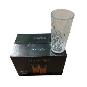 Pahare sticla cristal 330 ml (inalte), pentru apa, 6 bucati