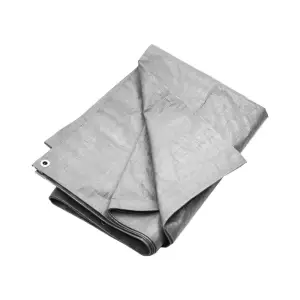Prelata impermeabila 15 m x 15 m, cu inele, 175 g/mp, gri