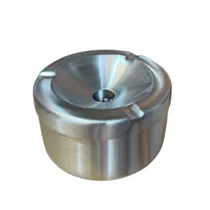 Scrumiera inox 10 cm, cu capac