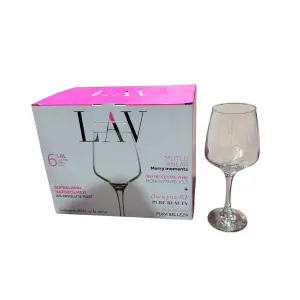 Set 6 pahare cu picior, 295 ml, din sticla