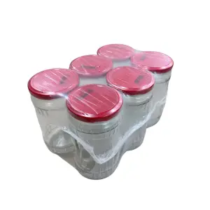 Set borcan sticla 370 ml cu capac, 6 bucati