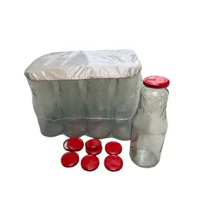 Sticle suc de rosii cu capac 1 litru, set 12 bucati