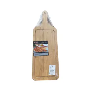 Tocator bambus servire pizza 49x17 cm, dreptunghiular, cu maner