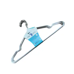Umerase haine metalice cu protectie silicon, albe, set 10 bucati