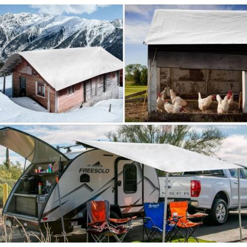 Prelata 2x6M, 185g/mp, impermeabila, protectie UV, Alba