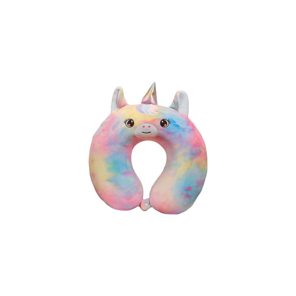 Perna de Calatorie pentru Gat si Cap, Umplutura din Spuma cu Memorie, Model Unicorn, Multicolor
