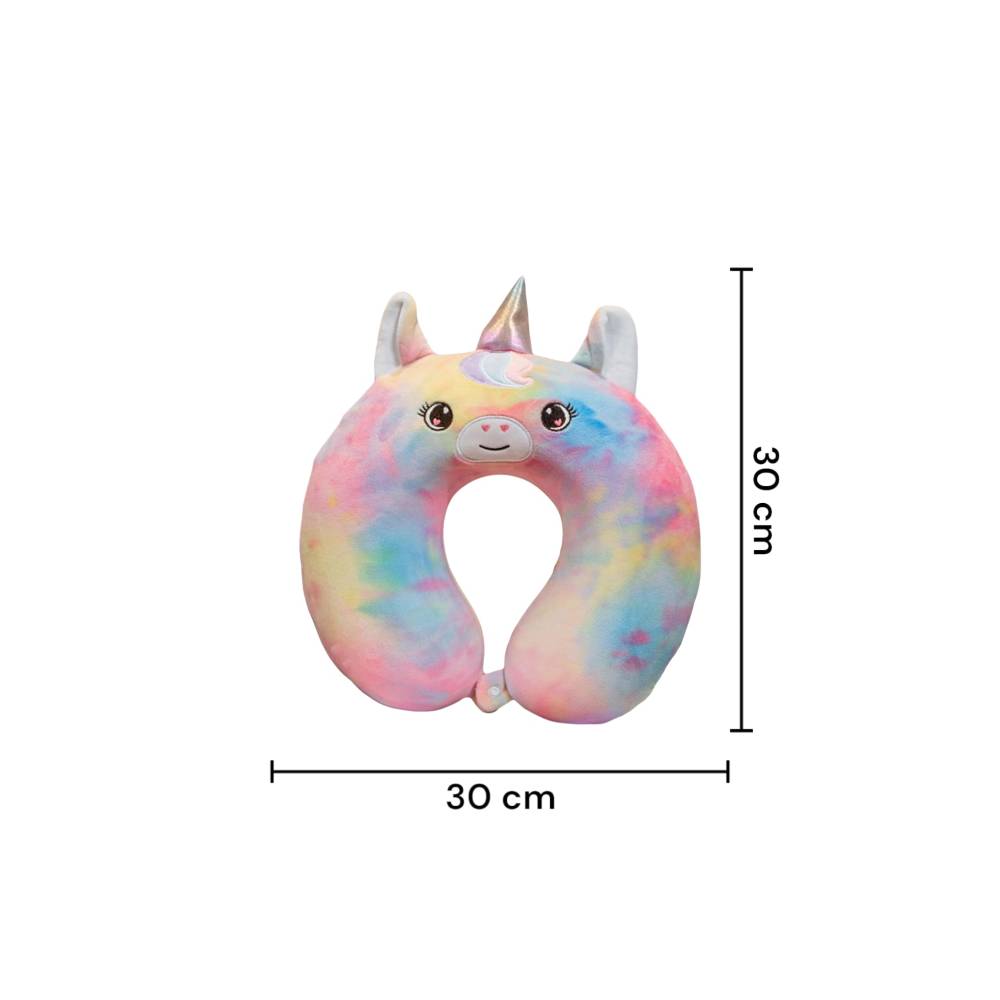 Perna de Calatorie pentru Gat si Cap, Umplutura din Spuma cu Memorie, Model Unicorn, Multicolor
